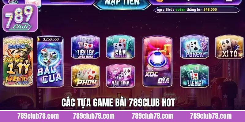 Tổng hợp các game bài ấn tượng tại 789club